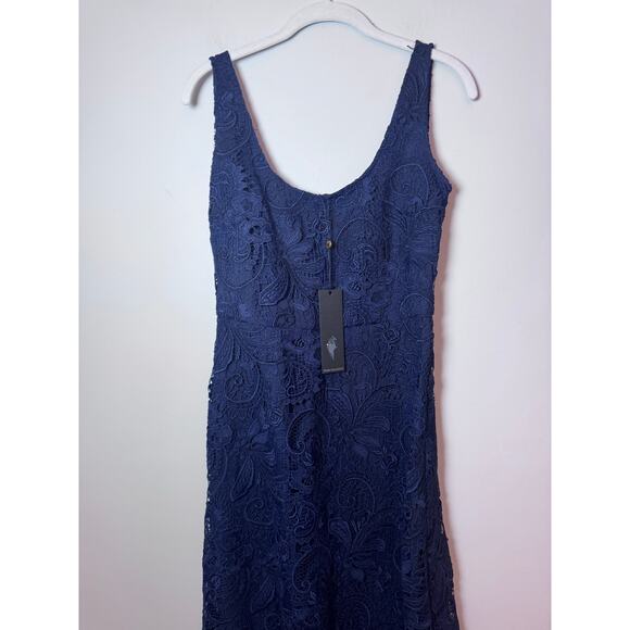KOBI HALPERIN Jacqueline Sleeveless Lace Midi-Dress navy blue sz 2 $698 NWT - Picture 14 of 16